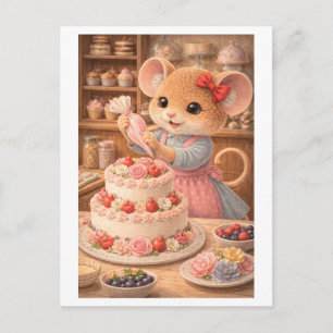 Career Mouse as Cake Decorator Postcard