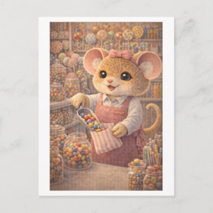Career Mouse as Candy Store Owner Postcard