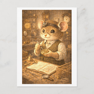Career Mouse as Clock Maker Postcard