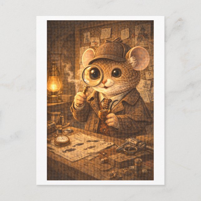 Career Mouse as Detective Postcard (Front)