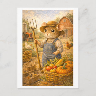 Career Mouse as Farmer Postcard