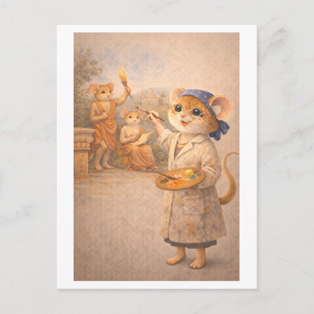 Career Mouse as Fresco Painter Postcard (Front)