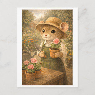 Career Mouse as Gardener Postcard