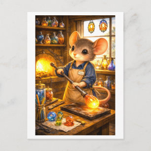 Career Mouse as Glass Blower Postcard