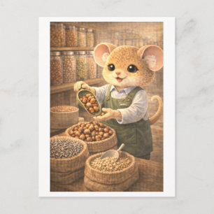 Career Mouse as Grocery Store Clerk Postcard