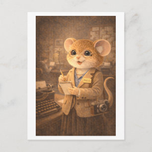 Career Mouse as Journalist/Reporter Postcard