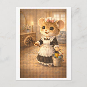 Career Mouse as Maid Postcard