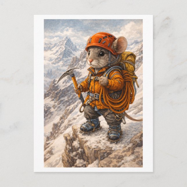 Career Mouse as Mountain Climber Postcard (Front)