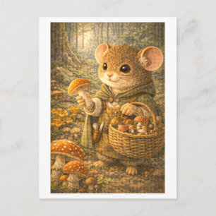 Career Mouse as Mushroom Forager Postcard