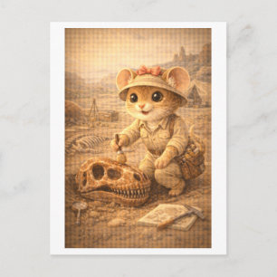 Career Mouse as Paleontologist Postcard