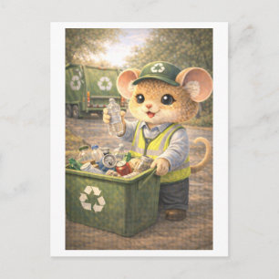 Career Mouse as Recycling Collector Postcard