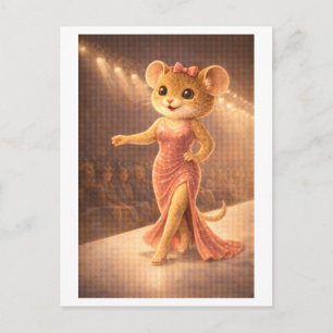 Career Mouse as Runway Fashion Model Postcard