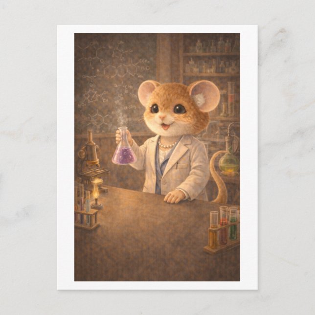 Career Mouse as Scientist Postcard (Front)