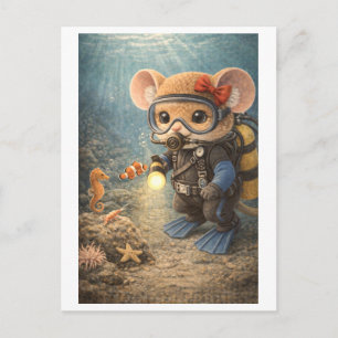 Career Mouse as Scuba Diver Postcard