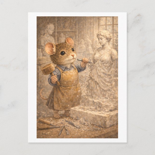 Career Mouse as Sculptor Postcard (Front)