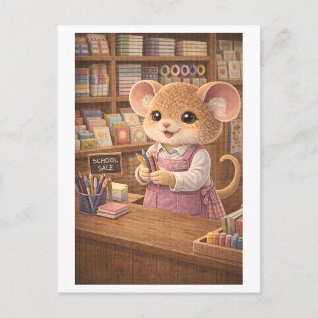 Career Mouse as Stationery Store Owner Postcard (Front)