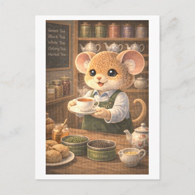 Career Mouse as Tea Shop Owner Postcard (Front)