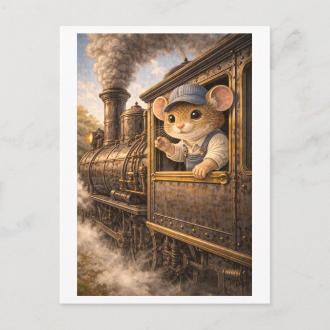Career Mouse as Train Driver Postcard (Front)