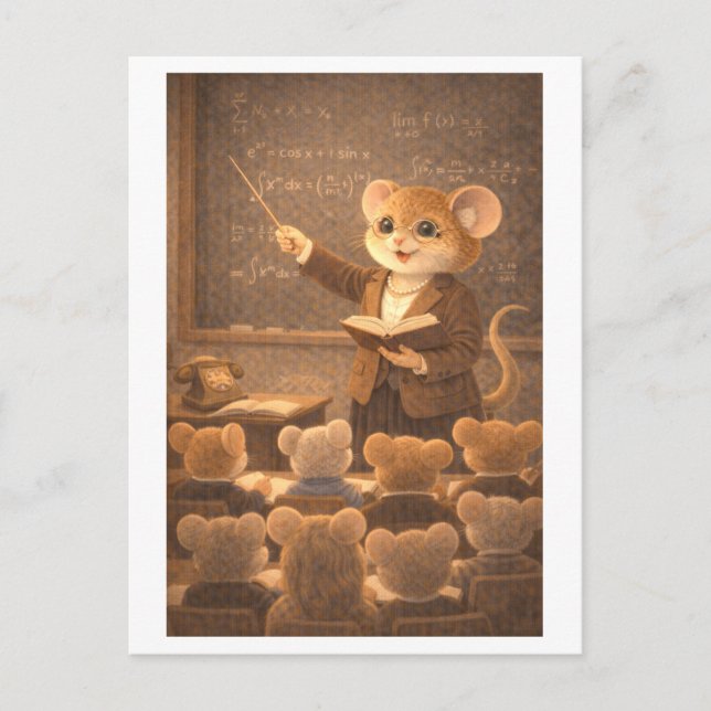 Career Mouse as University Professor Postcard (Front)