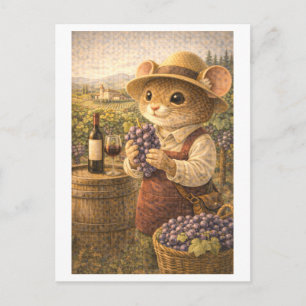Career Mouse as Vintner Postcard