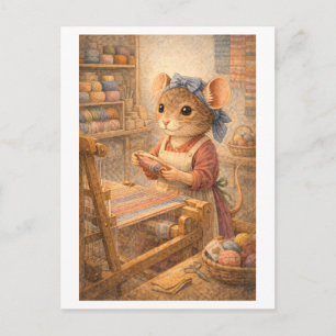 Career Mouse as Weaver Postcard