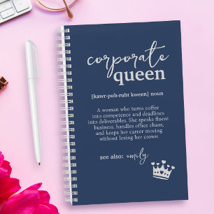 Career Woman Definition in Navy Blue Notebook