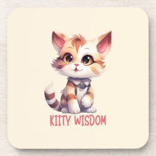 Carefree Cat Attitude – Playful Feline Design Coaster