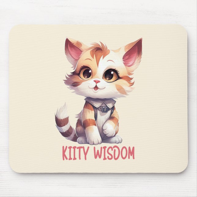 Carefree Cat Attitude – Playful Feline Design Mouse Mat (Front)