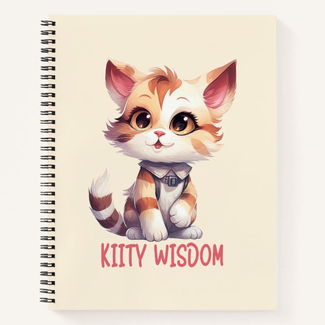 Carefree Cat Attitude – Playful Feline Design Notebook (Front)