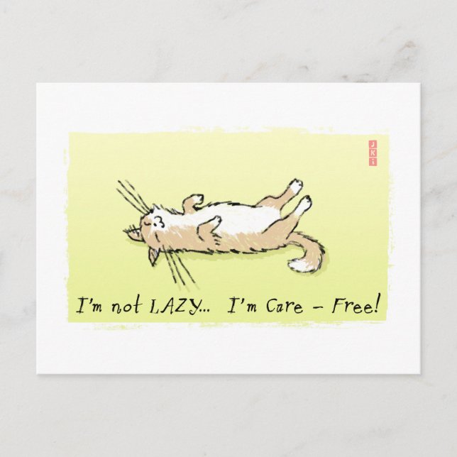 Carefree Cat Postcard (Front)