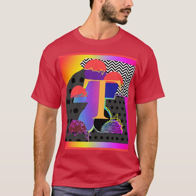 Carefree Initial T Maroon Basic Men's T-Shirt (Front)