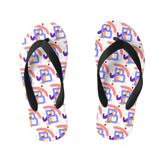 Carefree Monogram B    Kid's Flip Flops (Footbed)