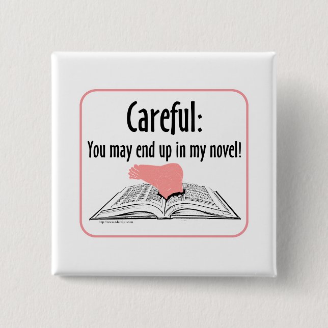 Careful! 15 Cm Square Badge (Front)