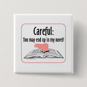 Careful! 15 Cm Square Badge