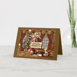 Careful Santa Holiday Card