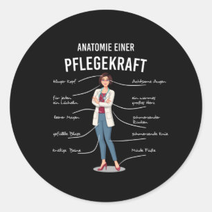 Caregiver Anatomy Classic Round Sticker