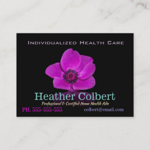 Caregiver Anome Floral Friendly Business Card