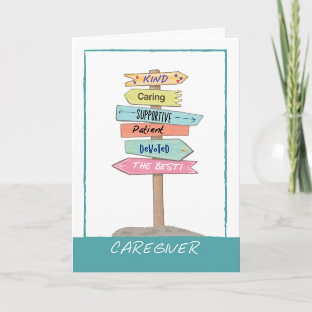Caregiver Appreciation Thank You Kind Supportive Card (Front)