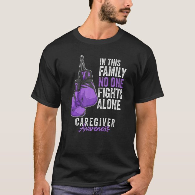 Caregiver Awareness Month Gloves Lavender Ribbon P T-Shirt (Front)