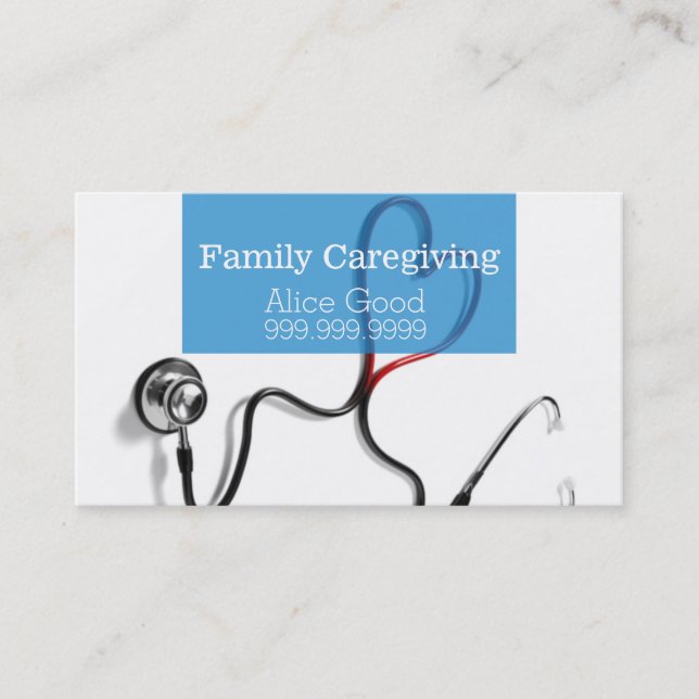 Caregiver Caregiving Nurse Nursing Health Care Business Card (Front)