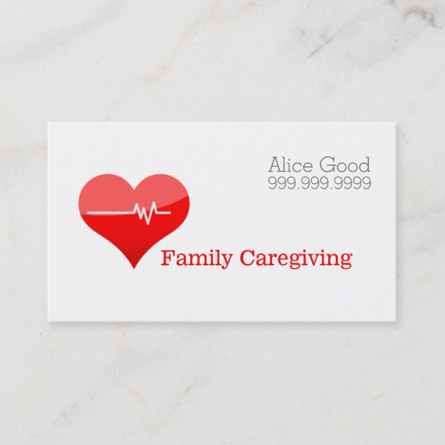 Caregiver Caregiving Nurse Nursing Health Care Business Card (Front)
