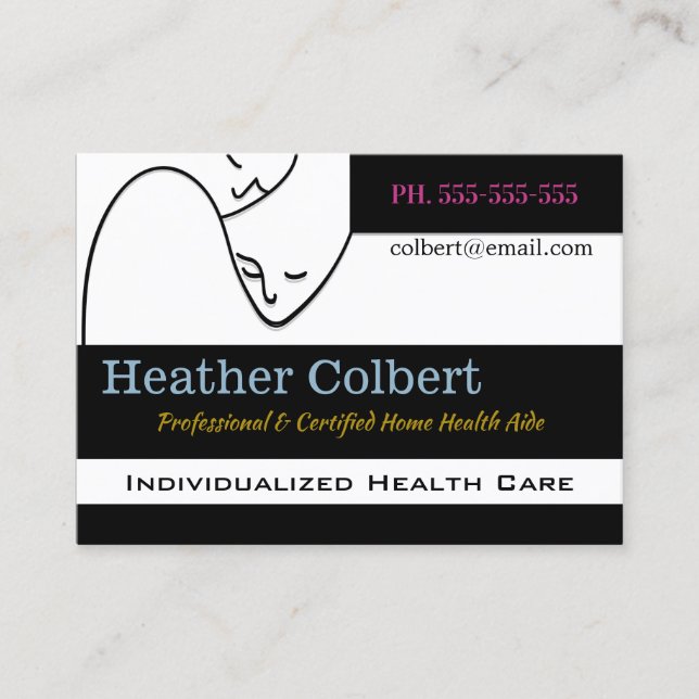 Caregiver Compassion Trusting Professional  Business Card (Front)