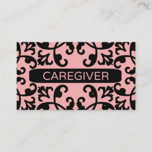 Caregiver Damask Business Card