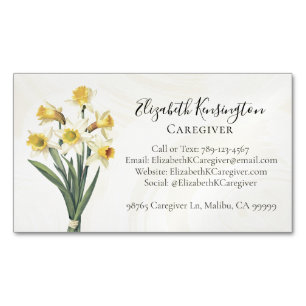 Caregiver Elder Care Services Floral Magnetic Business Card