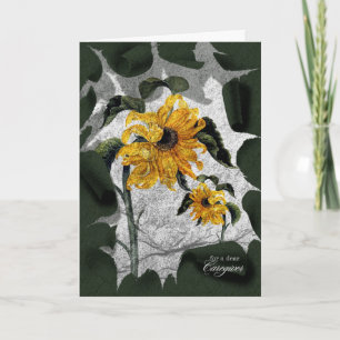 Caregiver Encouragement Withered Sunflowers Card