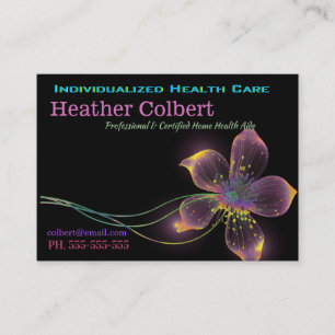Caregiver Floral Friendly Helper Business Card