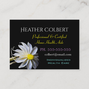 Caregiver Floral Serenity Cheerful Professional Business Card