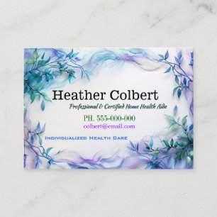 Caregiver Flowing Friendly Professional Cool  Business Card