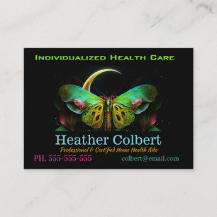 Caregiver Flutter Butterfly Trusting Professional Business Card