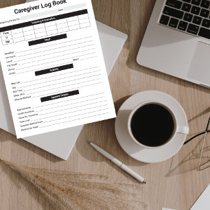 Caregiver Log, Caregiving, Aging Parents Notepad